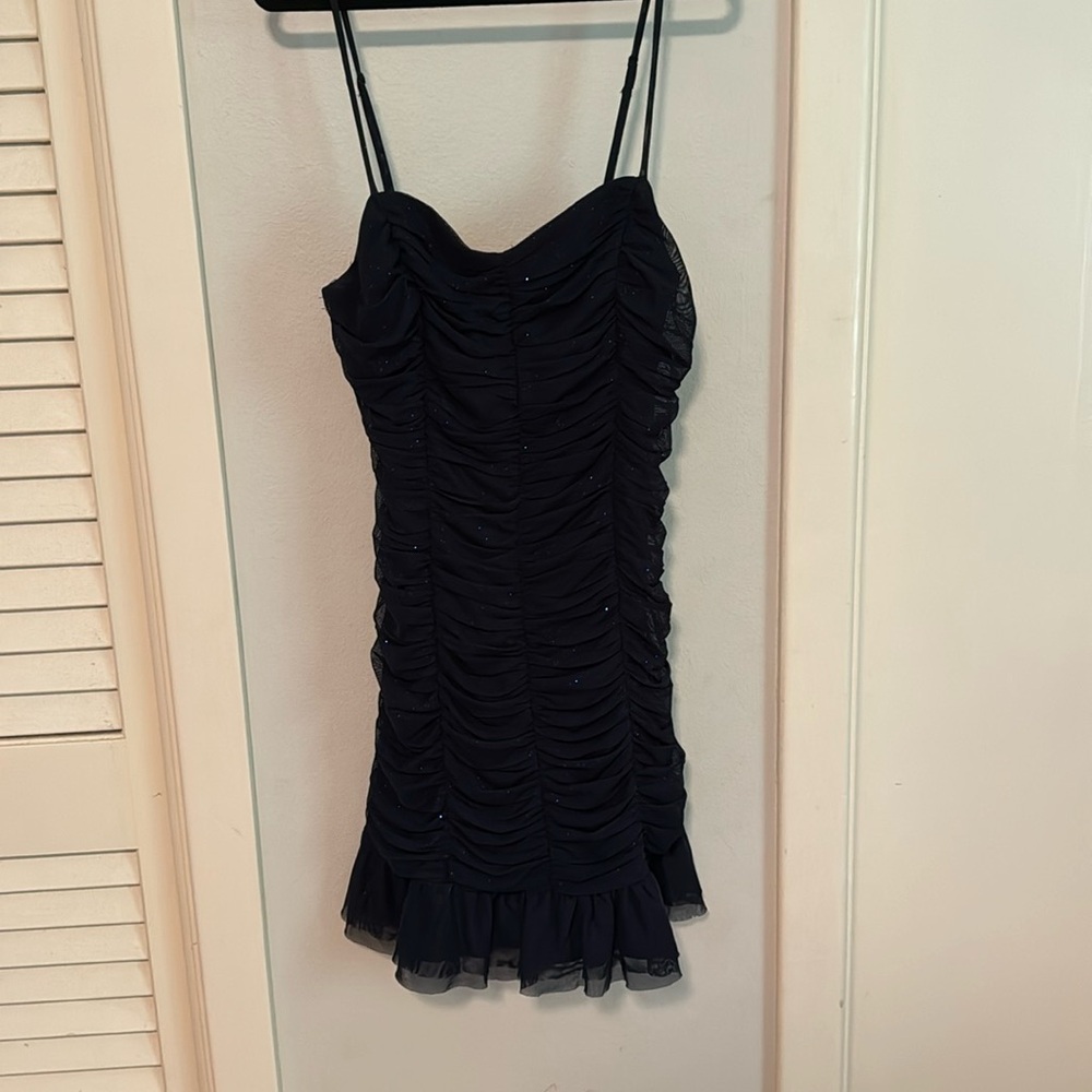Dillard’s Midnight Doll semi-formal dress - navy with shimmer